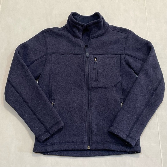 The North Face Other - The North Face Dark Blue Fleece Long Sleeve Full-Zip Jacket Boys Sz Small 7/8